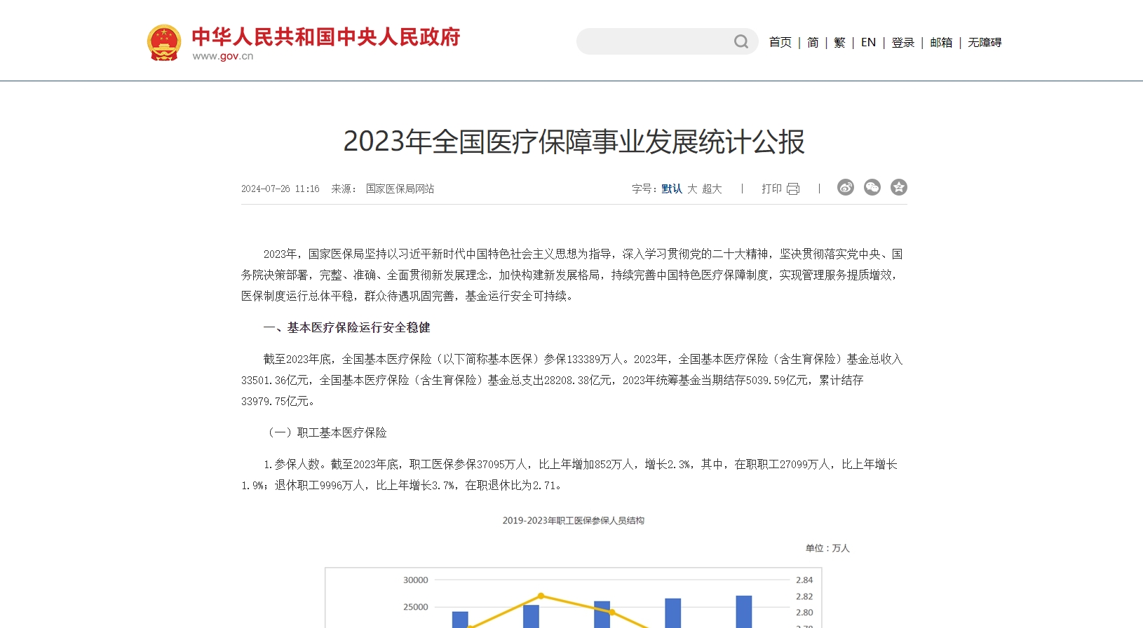 《2023年全国医疗保障事业发展统计公报》发布，全民健康保障稳步提升